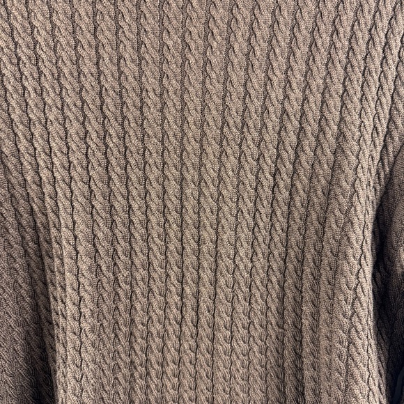 Brooks Brothers cashmere, wool and silk brown cable knit turtleneck sweater - Picture 4 of 11